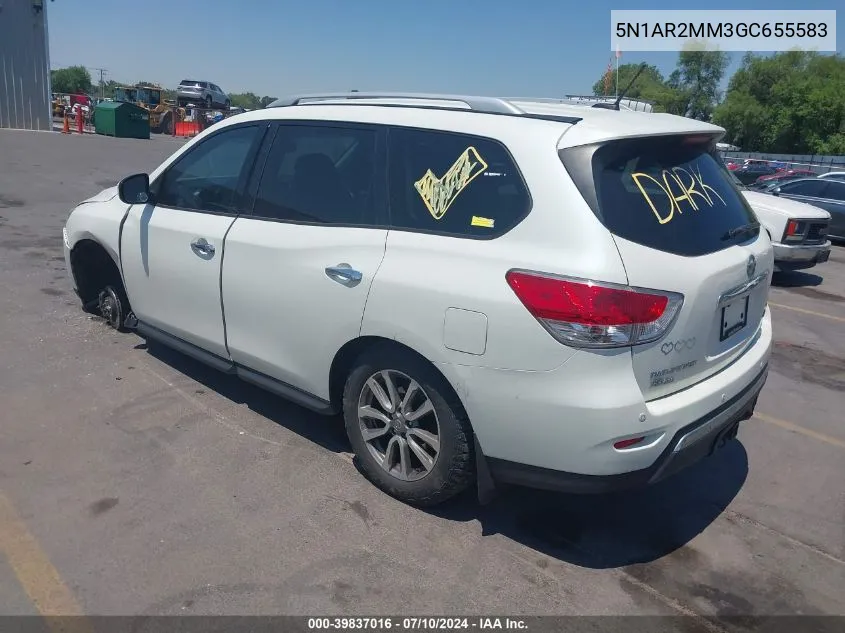 2016 Nissan Pathfinder Sv VIN: 5N1AR2MM3GC655583 Lot: 39837016