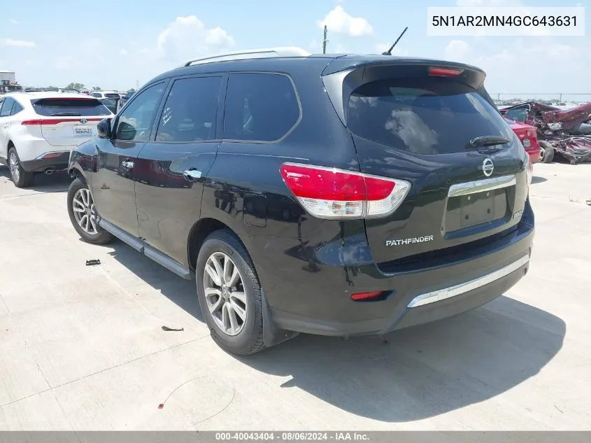 2016 Nissan Pathfinder S VIN: 5N1AR2MN4GC643631 Lot: 40043404