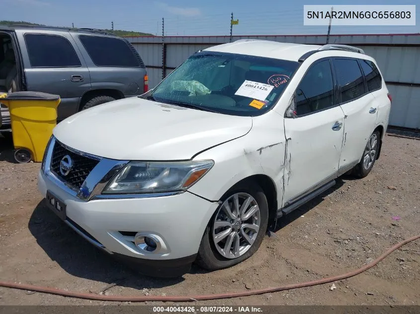 2016 Nissan Pathfinder Sl VIN: 5N1AR2MN6GC656803 Lot: 40043426