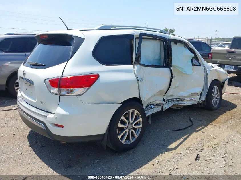 2016 Nissan Pathfinder Sl VIN: 5N1AR2MN6GC656803 Lot: 40043426