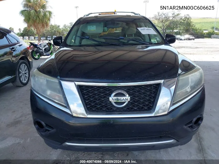 2016 Nissan Pathfinder S VIN: 5N1AR2MN0GC606625 Lot: 40074066