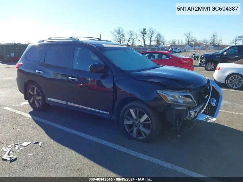 2016 Nissan Pathfinder Platinum VIN: 5N1AR2MM1GC604387 Lot: 40143545