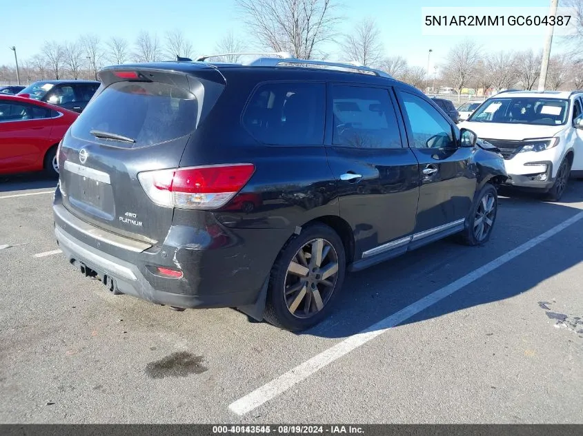 2016 Nissan Pathfinder Platinum VIN: 5N1AR2MM1GC604387 Lot: 40143545