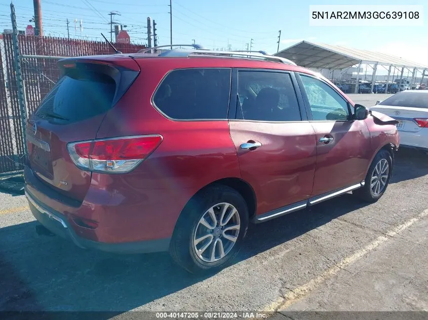 2016 Nissan Pathfinder Platinum/S/Sl/Sv VIN: 5N1AR2MM3GC639108 Lot: 40147205