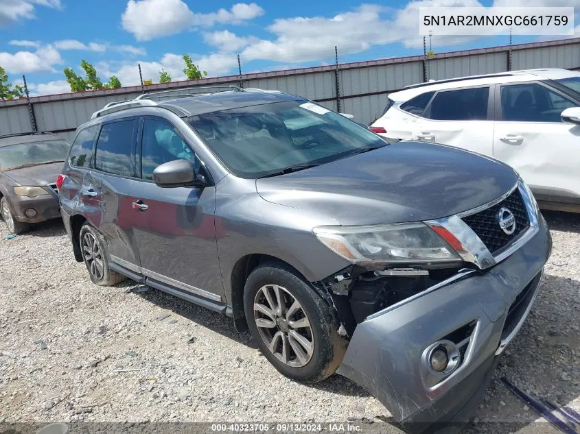 2016 Nissan Pathfinder S/Sv/Sl/Platinum VIN: 5N1AR2MNXGC661759 Lot: 40323705