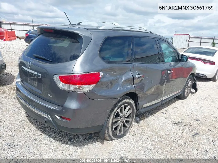 2016 Nissan Pathfinder S/Sv/Sl/Platinum VIN: 5N1AR2MNXGC661759 Lot: 40323705