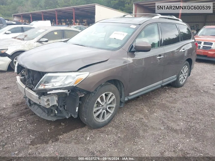 2016 Nissan Pathfinder S/Sv/Sl/Platinum VIN: 5N1AR2MNXGC600539 Lot: 40337276