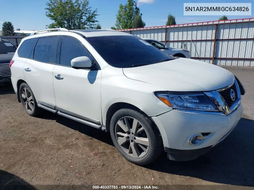 2016 Nissan Pathfinder S/Sv/Sl/Platinum VIN: 5N1AR2MM8GC634826 Lot: 40337783