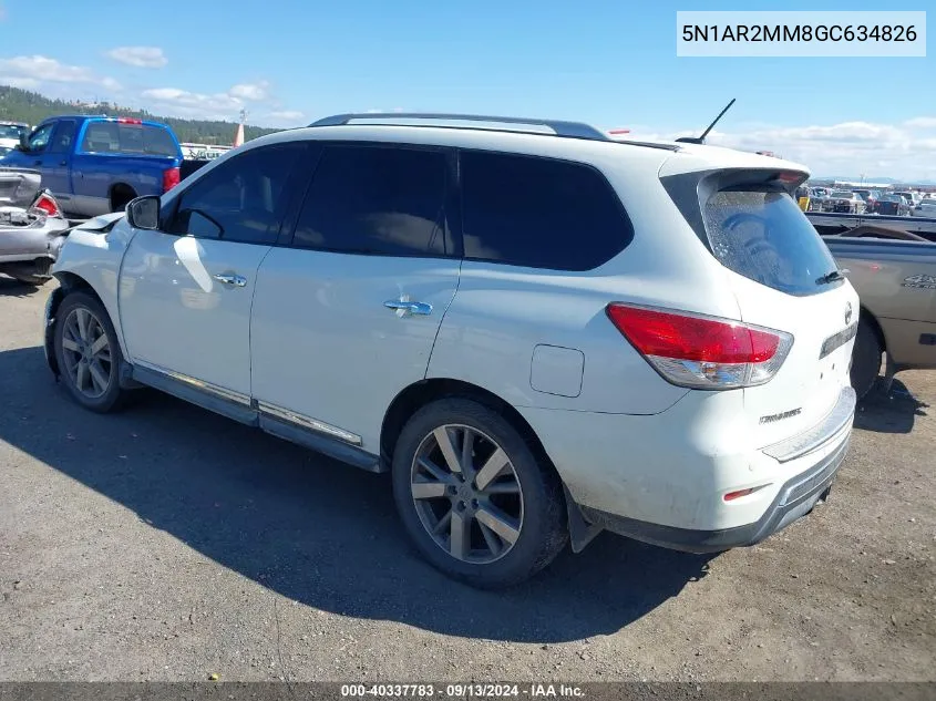 2016 Nissan Pathfinder S/Sv/Sl/Platinum VIN: 5N1AR2MM8GC634826 Lot: 40337783