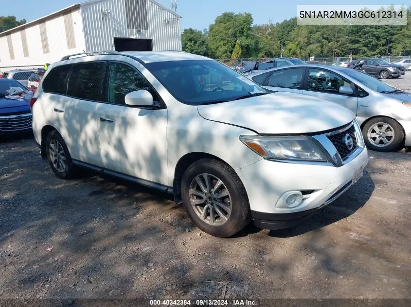 2016 Nissan Pathfinder S VIN: 5N1AR2MM3GC612314 Lot: 40342384