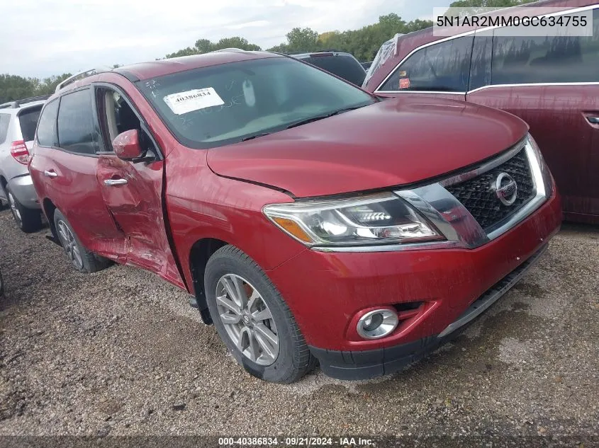 2016 Nissan Pathfinder Sv VIN: 5N1AR2MM0GC634755 Lot: 40386834