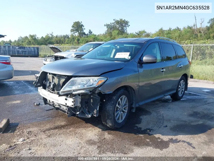 2016 Nissan Pathfinder Sv VIN: 5N1AR2MN4GC635528 Lot: 40387891