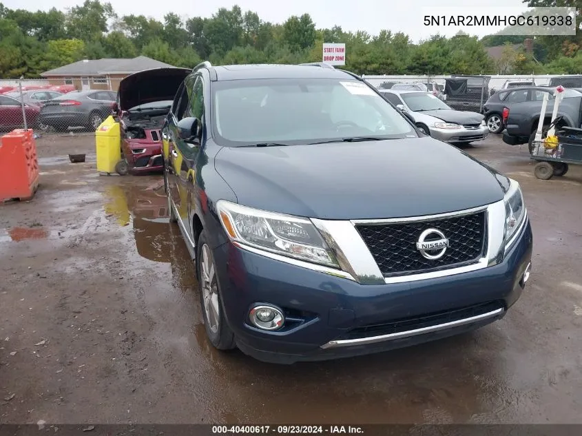 2016 Nissan Pathfinder S/Sv/Sl/Platinum VIN: 5N1AR2MMHGC619338 Lot: 40400617