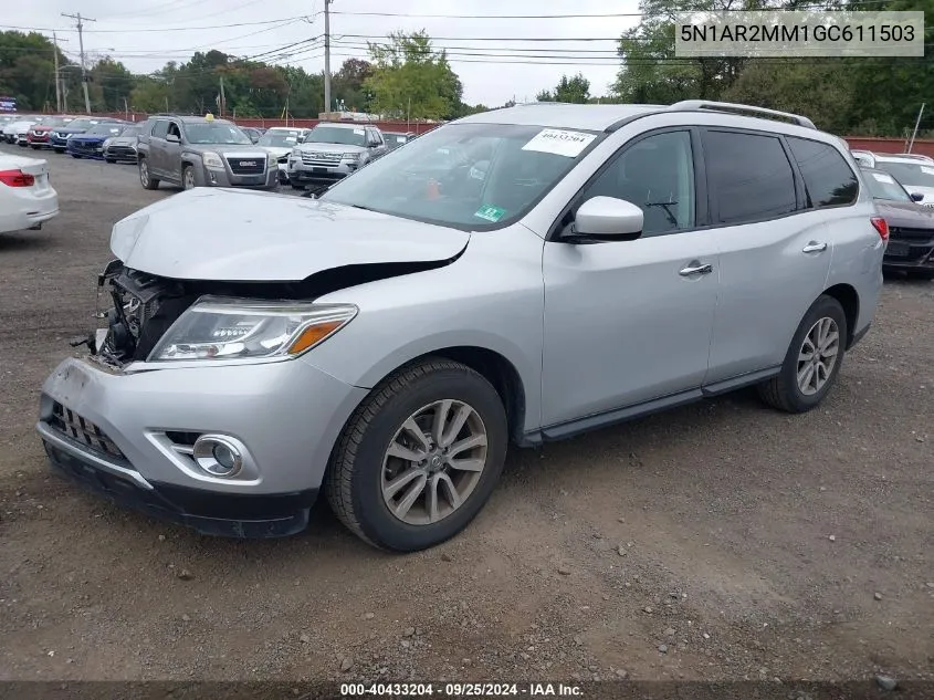 2016 Nissan Pathfinder Platinum/S/Sl/Sv VIN: 5N1AR2MM1GC611503 Lot: 40433204