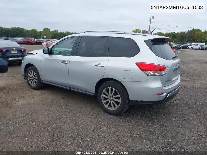 2016 Nissan Pathfinder Platinum/S/Sl/Sv VIN: 5N1AR2MM1GC611503 Lot: 40433204