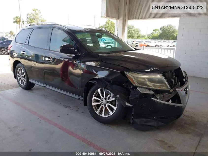 2016 Nissan Pathfinder Sv VIN: 5N1AR2MN9GC605022 Lot: 40450964