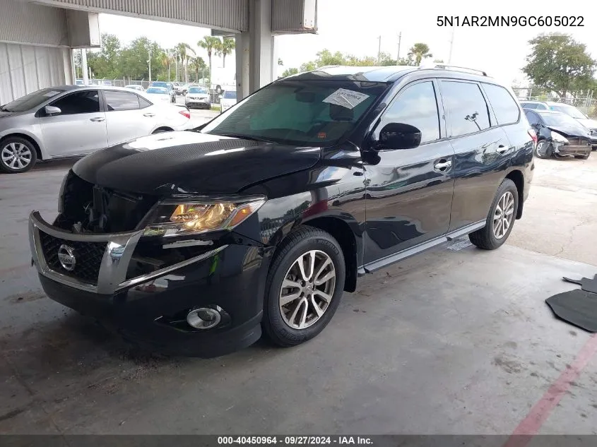 2016 Nissan Pathfinder Sv VIN: 5N1AR2MN9GC605022 Lot: 40450964