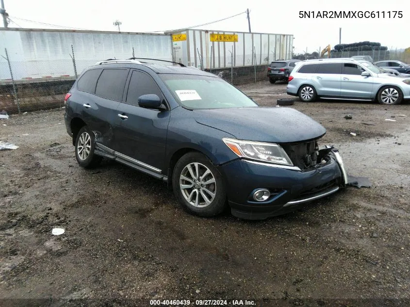 2016 Nissan Pathfinder Sl VIN: 5N1AR2MMXGC611175 Lot: 40460439