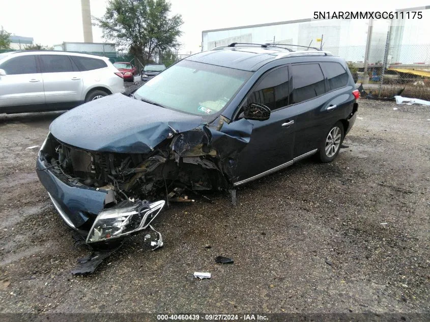 2016 Nissan Pathfinder Sl VIN: 5N1AR2MMXGC611175 Lot: 40460439