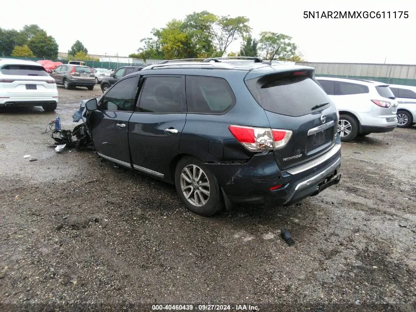 2016 Nissan Pathfinder Sl VIN: 5N1AR2MMXGC611175 Lot: 40460439