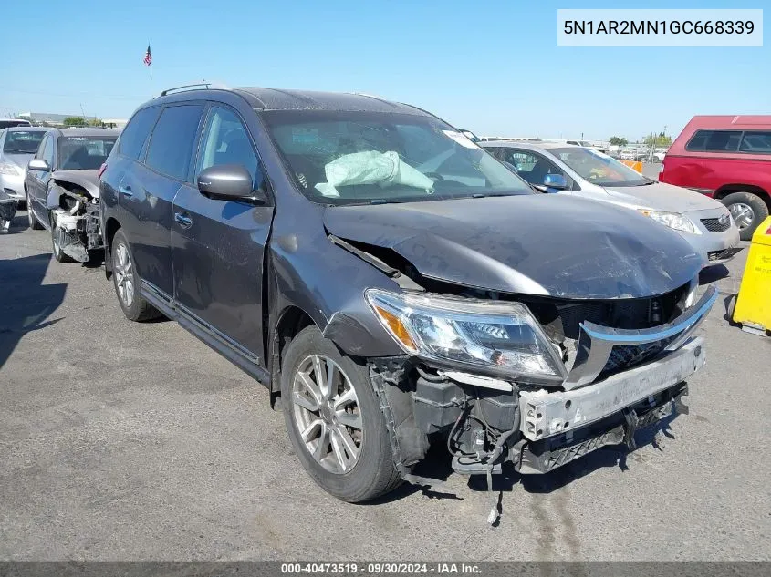 2016 Nissan Pathfinder Sl VIN: 5N1AR2MN1GC668339 Lot: 40473519