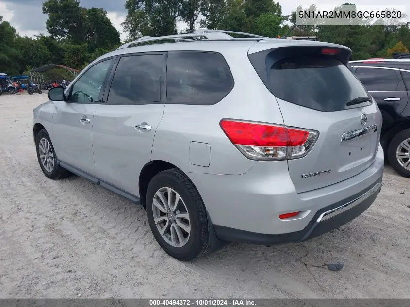 2016 Nissan Pathfinder S VIN: 5N1AR2MM8GC665820 Lot: 40494372