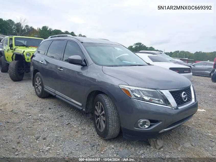 2016 Nissan Pathfinder Sl VIN: 5N1AR2MNXGC669392 Lot: 40506097