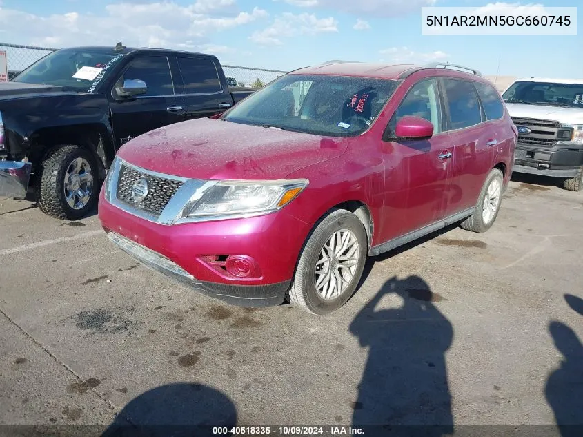 2016 Nissan Pathfinder Platinum/S/Sl/Sv VIN: 5N1AR2MN5GC660745 Lot: 40518335