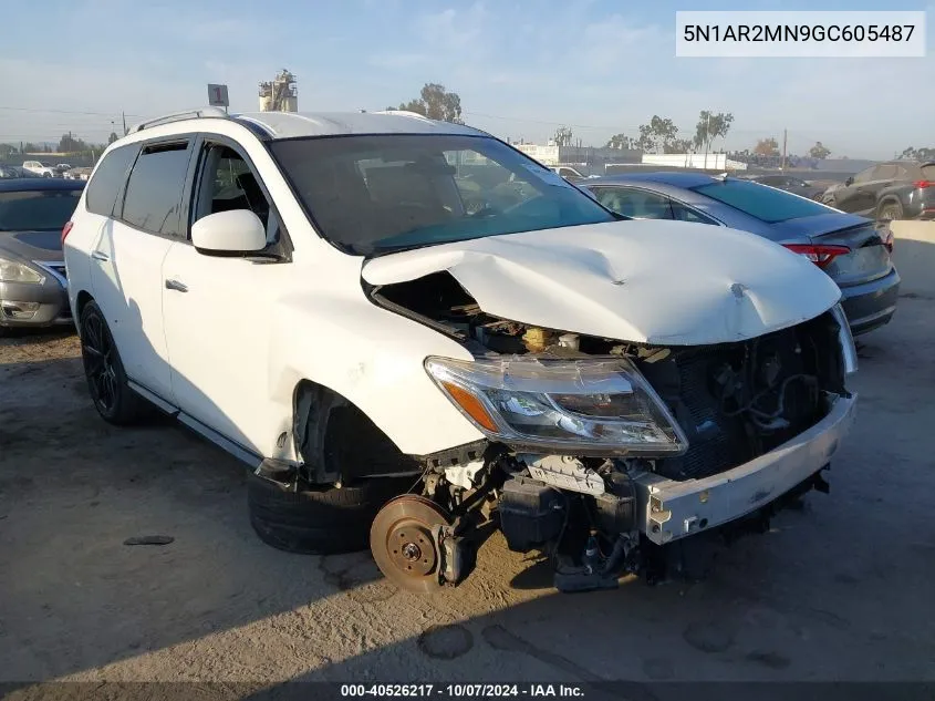 2016 Nissan Pathfinder S/Sv/Sl/Platinum VIN: 5N1AR2MN9GC605487 Lot: 40526217