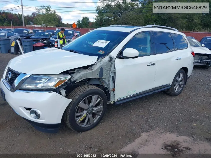 2016 Nissan Pathfinder Platinum VIN: 5N1AR2MM3GC645829 Lot: 40530821