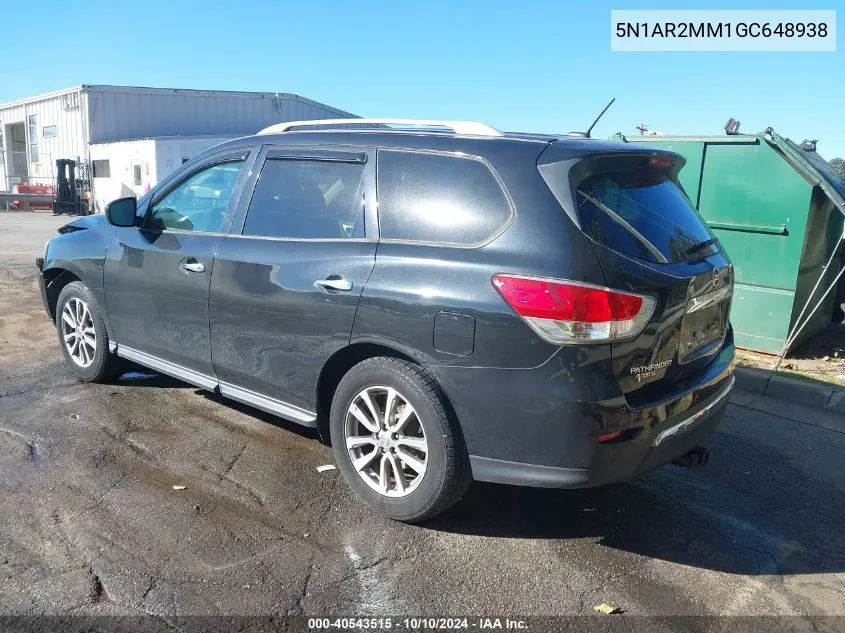 2016 Nissan Pathfinder Platinum/S/Sl/Sv VIN: 5N1AR2MM1GC648938 Lot: 40543515