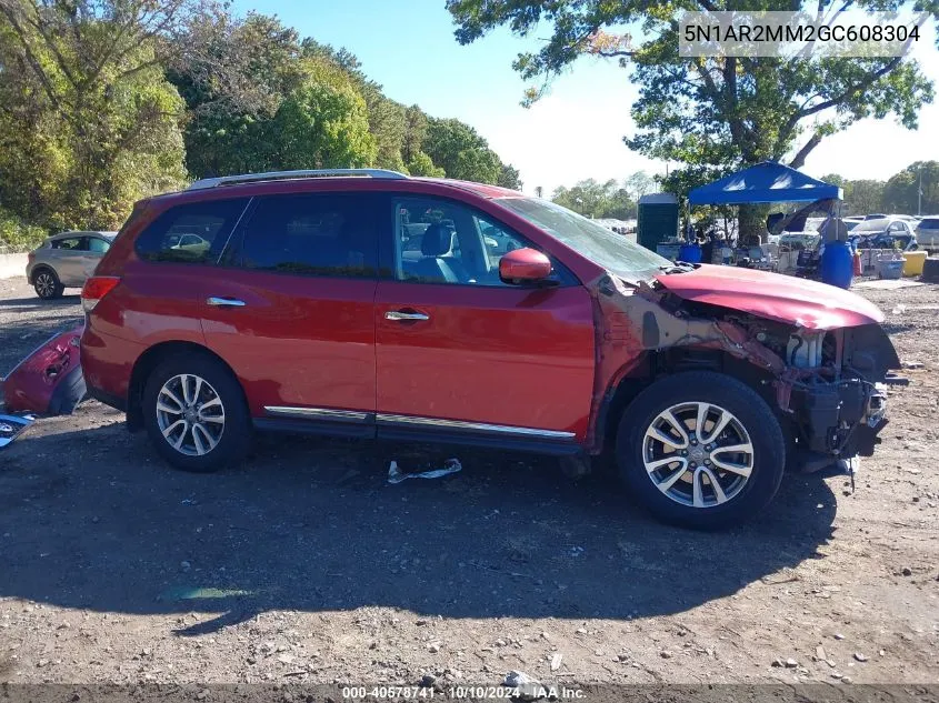 2016 Nissan Pathfinder Sl VIN: 5N1AR2MM2GC608304 Lot: 40578741