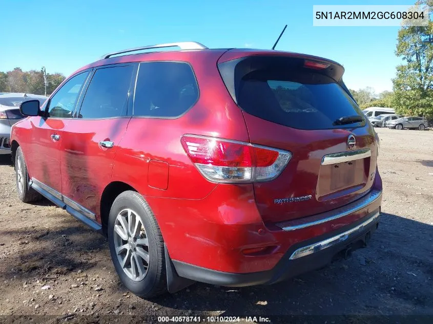 2016 Nissan Pathfinder Sl VIN: 5N1AR2MM2GC608304 Lot: 40578741