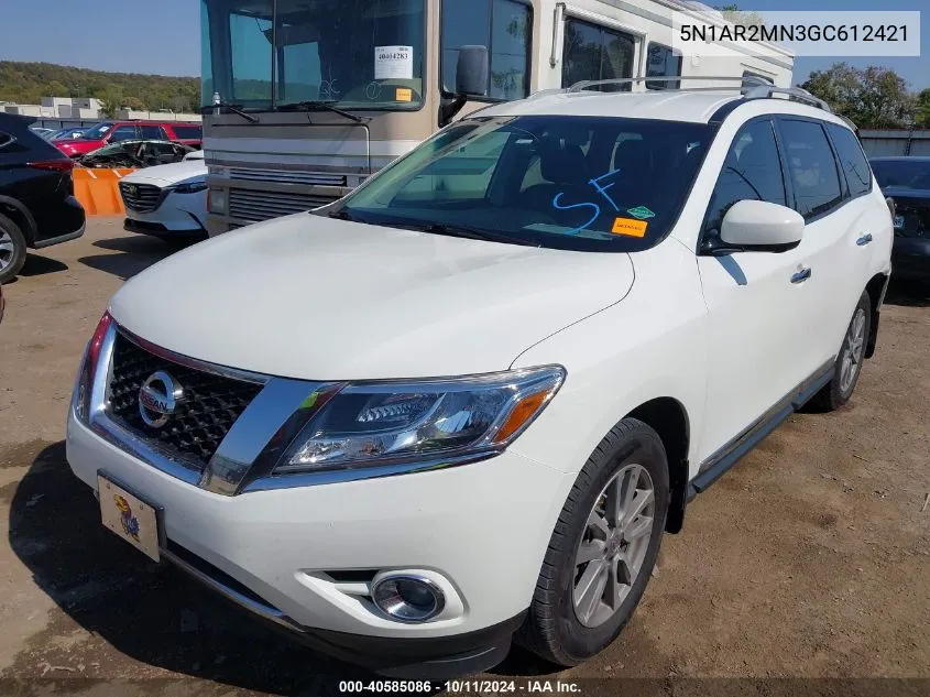 2016 Nissan Pathfinder Sl VIN: 5N1AR2MN3GC612421 Lot: 40585086