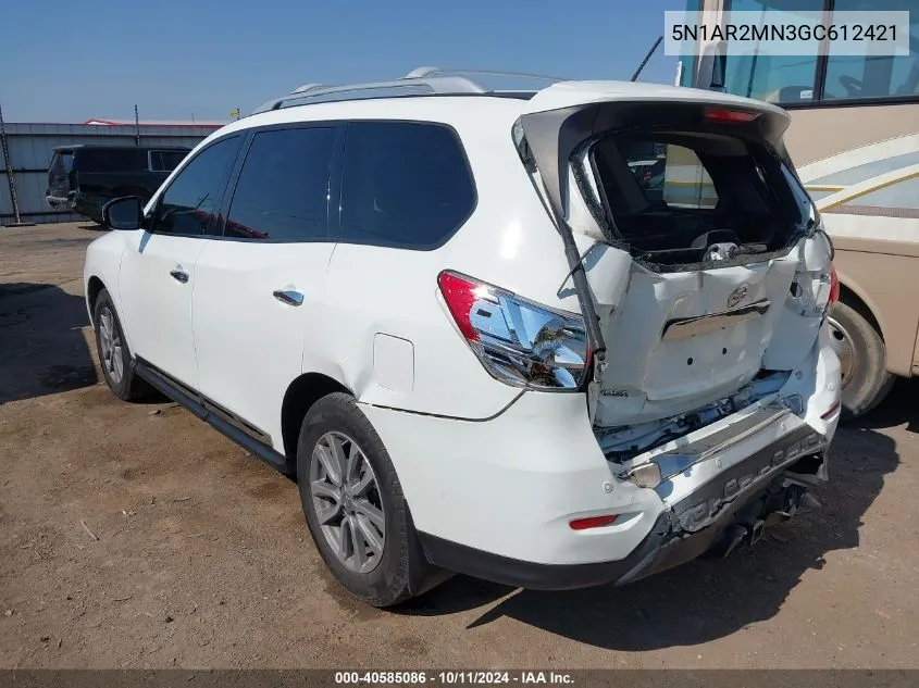 2016 Nissan Pathfinder Sl VIN: 5N1AR2MN3GC612421 Lot: 40585086