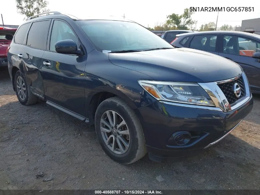 2016 Nissan Pathfinder S VIN: 5N1AR2MM1GC657851 Lot: 40588707