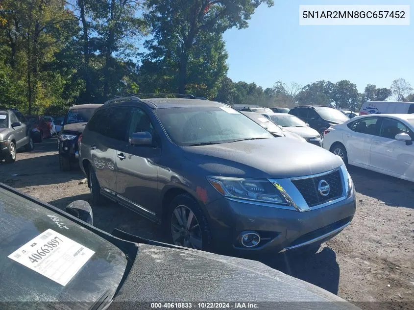 2016 Nissan Pathfinder Platinum VIN: 5N1AR2MN8GC657452 Lot: 40618833