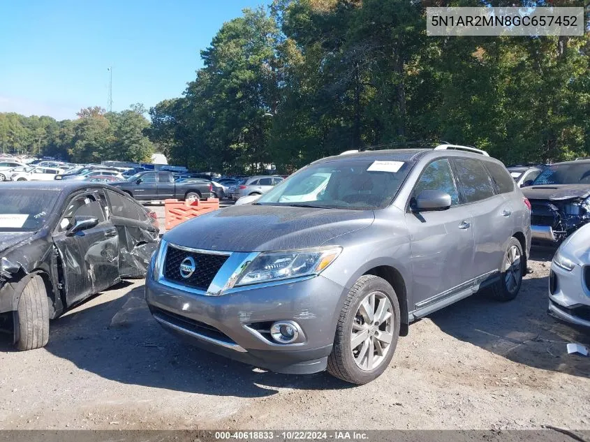 2016 Nissan Pathfinder Platinum VIN: 5N1AR2MN8GC657452 Lot: 40618833