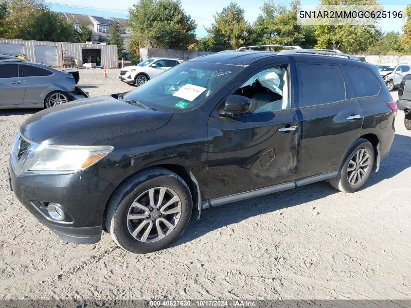 2016 Nissan Pathfinder Sv VIN: 5N1AR2MM0GC625196 Lot: 40627630