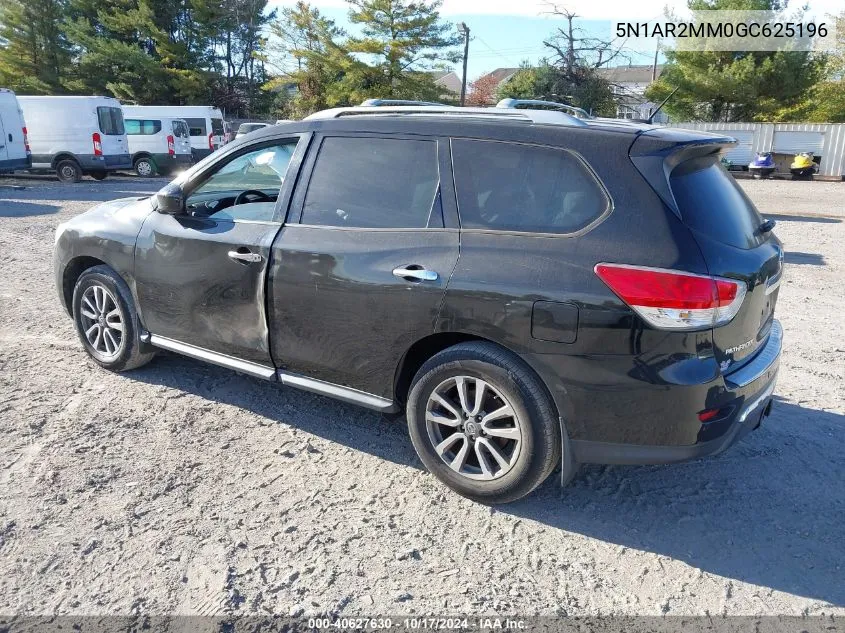 2016 Nissan Pathfinder Sv VIN: 5N1AR2MM0GC625196 Lot: 40627630