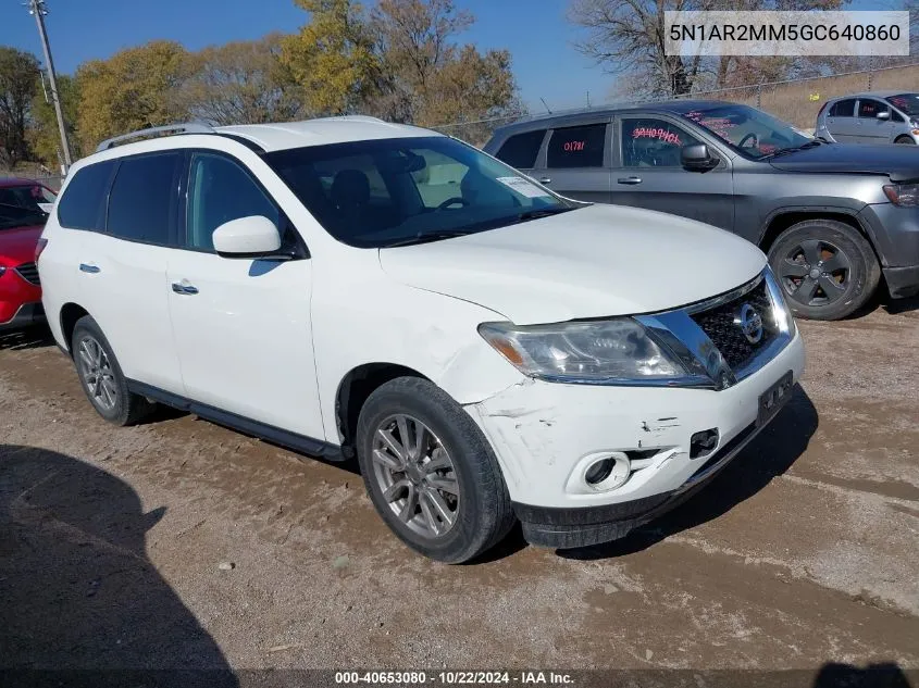 2016 Nissan Pathfinder Platinum/S/Sl/Sv VIN: 5N1AR2MM5GC640860 Lot: 40653080