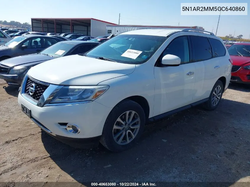 2016 Nissan Pathfinder Platinum/S/Sl/Sv VIN: 5N1AR2MM5GC640860 Lot: 40653080