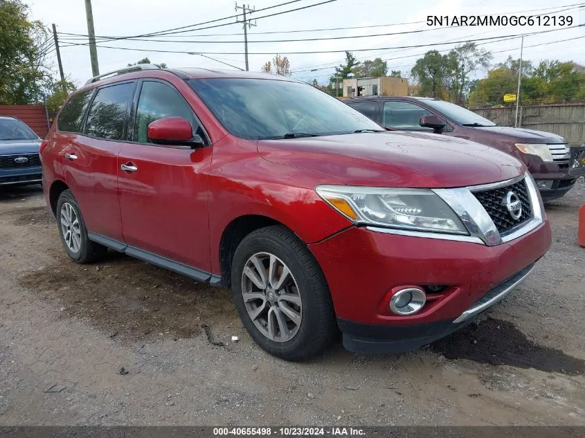 2016 Nissan Pathfinder Platinum/S/Sl/Sv VIN: 5N1AR2MM0GC612139 Lot: 40655498