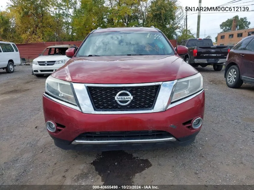 2016 Nissan Pathfinder Platinum/S/Sl/Sv VIN: 5N1AR2MM0GC612139 Lot: 40655498