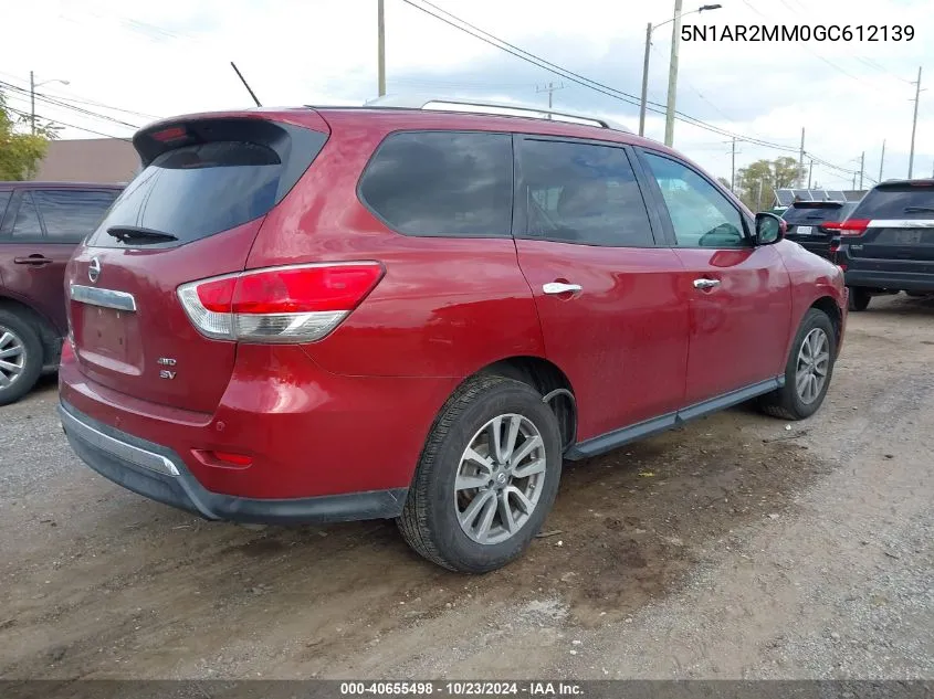 2016 Nissan Pathfinder Platinum/S/Sl/Sv VIN: 5N1AR2MM0GC612139 Lot: 40655498