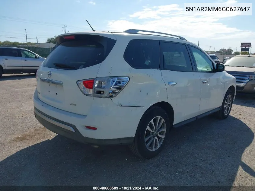 2016 Nissan Pathfinder Platinum/S/Sl/Sv VIN: 5N1AR2MM6GC627647 Lot: 40663509