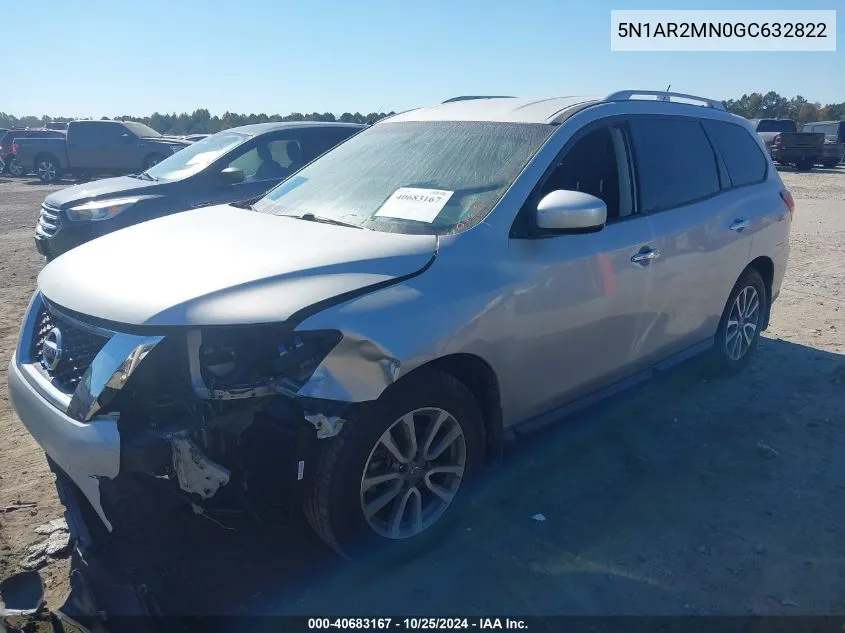 5N1AR2MN0GC632822 2016 Nissan Pathfinder Sv