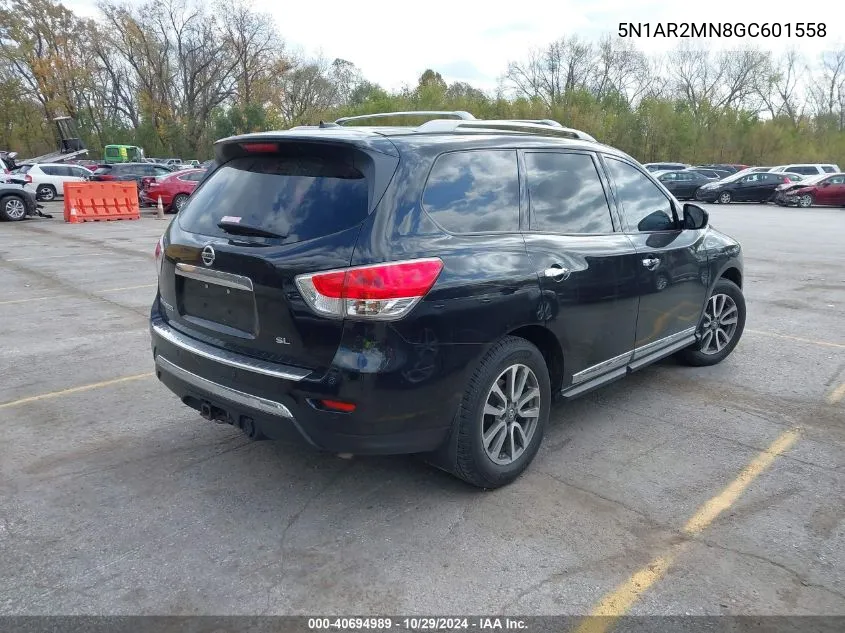 2016 Nissan Pathfinder Sl VIN: 5N1AR2MN8GC601558 Lot: 40694989