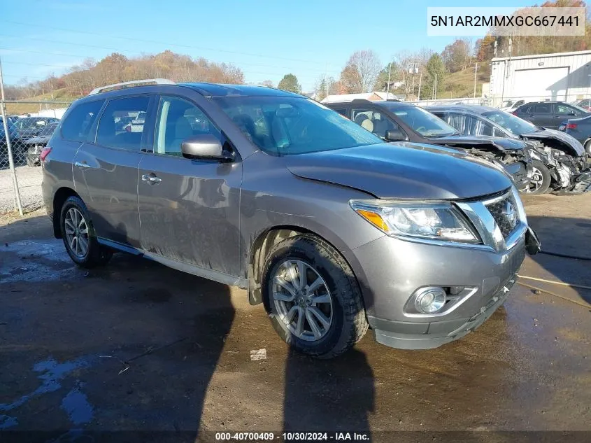 2016 Nissan Pathfinder Sv VIN: 5N1AR2MMXGC667441 Lot: 40700409