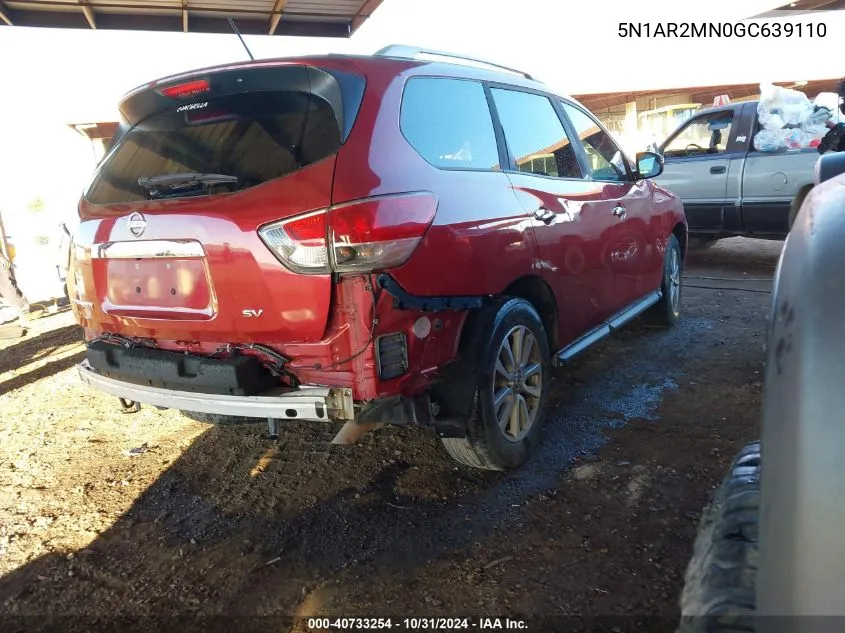 2016 Nissan Pathfinder Platinum/S/Sl/Sv VIN: 5N1AR2MN0GC639110 Lot: 40733254